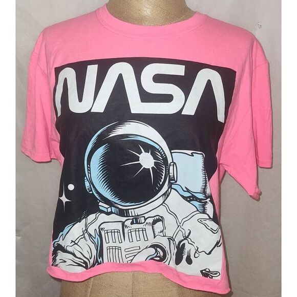 Chemistry Tops - NASA Crop Top Neon Pink by CHEMISTRY Size Small